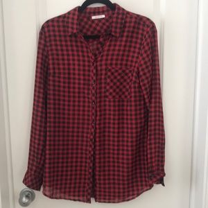 Promod Red and Black Checked Shirt